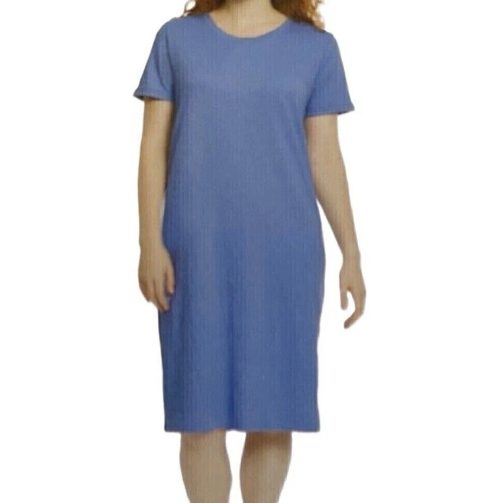 Lounge Resortwear House Shift Stretchy Casual Midi Dress XXL. Blue‎ Short Sleeve